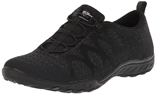 Skechers Women's Breathe Easy-Infi Knity Sneaker, Black, 9