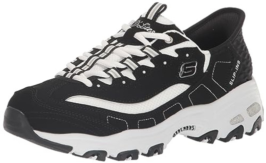 Skechers Sport Women's Women's D'Lites New Classic Sneaker, Black/White, 10