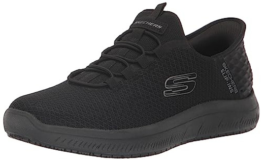 Skechers Men's Summits Colsin Sr Hands Free Slip-Ins Work Shoe, BBK, 9.5 Wide