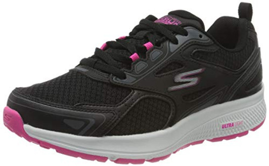 Skechers womens Consistent Sneaker, Black/Pink, 9.5 Wide US