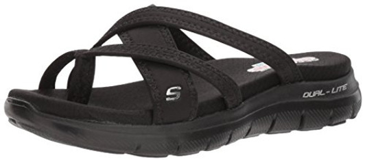Skechers Cali Women's Flex Appeal 2.0-Start up Sport Sandal,black/black,10 M US