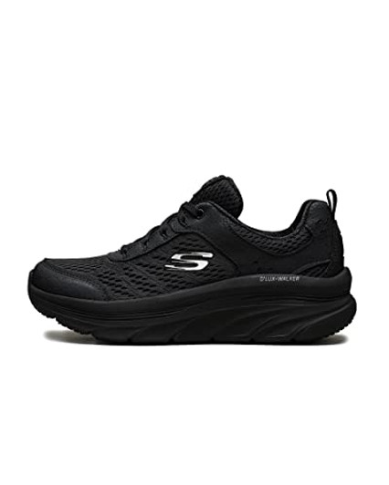 Skechers womens D'lux Walker-infinite Motion Sneaker, Black, 6.5 US