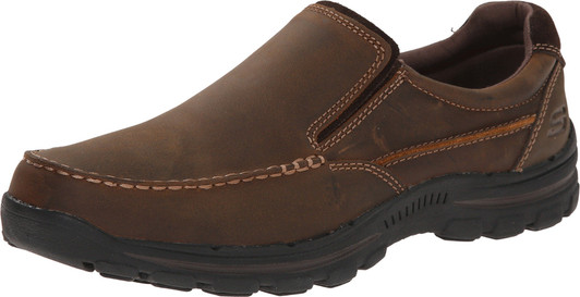 Skechers Men's Braver-Rayland Slip-On Loafer, Dark Brown Leather, 9.5 2E US