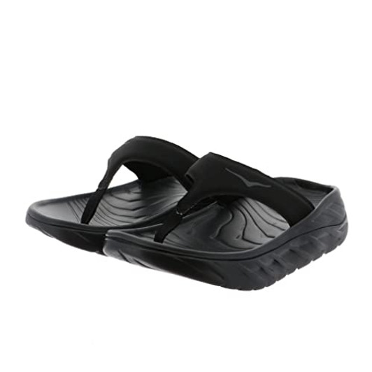 Hoka Ora Recovery Women's Flip Sandal, Black / Dark Gull Gray, 6 US