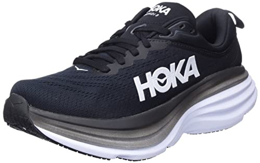 HOKA Women's Running Shoes, Black/White, 9 B (Medium)