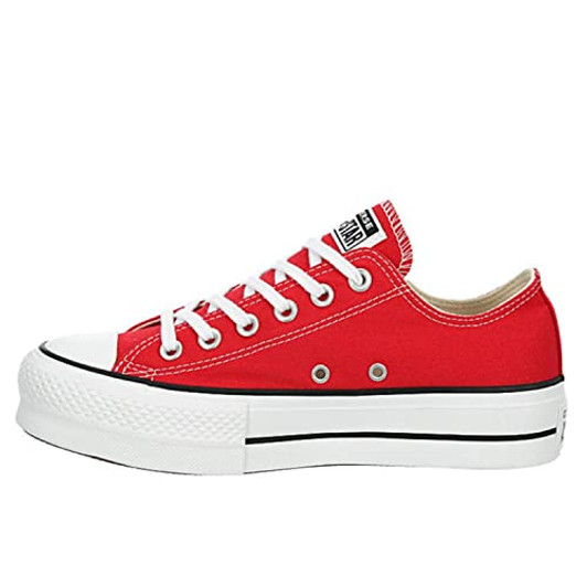 Converse Womens All Star CTAS Lift OX, Red/White, 8 US