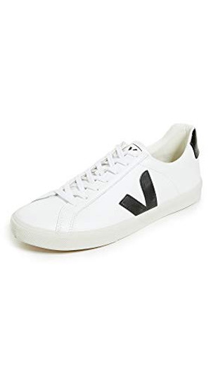 Veja Men's Esplar Leather Sneakers, Extra White/Black, 7 Medium US