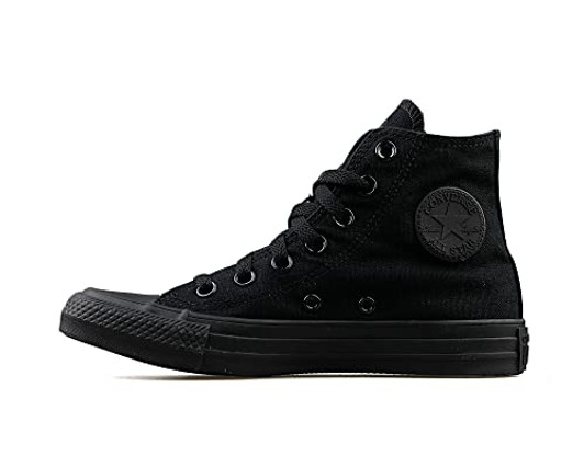 Converse Mens Chuck Taylor All Star High Top, Black Monochrome, 7 US
