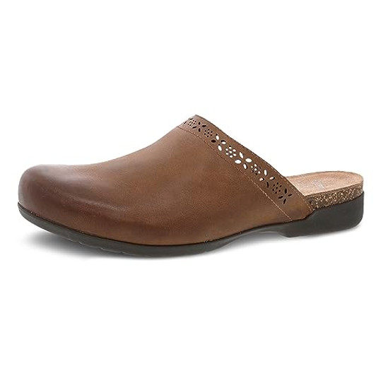 Dansko Robbie Mule for Women - Memory Foam and Cork Footbed for Comfort and Arch Support Versatile Casual to Dressy Footwear Tan 6.5-7 M US