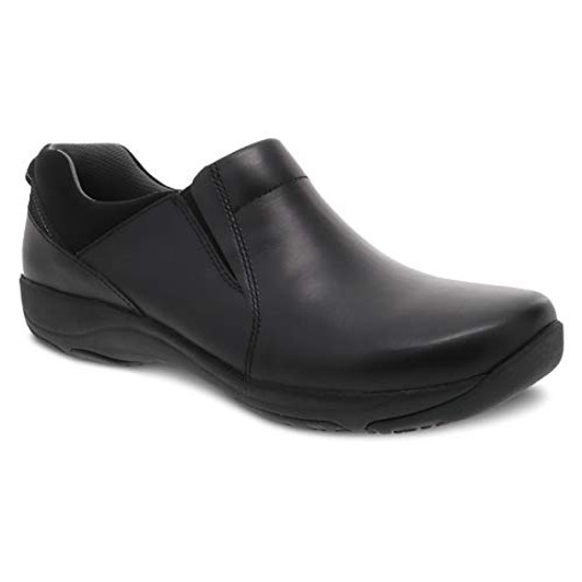 Dansko Women's Neci Black Leather Slip-Resistant Work Shoe 10.5-11 M US