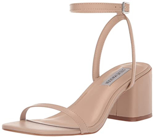 Steve Madden Women's Audrina Heeled Sandal, Natural Leather, 8