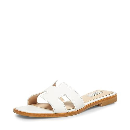 Steve Madden Women's Hadyn Sandal, White Leather, 8.5