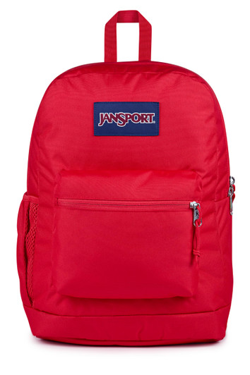 JanSport Cross Town Plus Backpack - Large Main Compartment, Side Water Bottle Pocket, 15-Inch Padded Laptop Sleeve - Red Tape