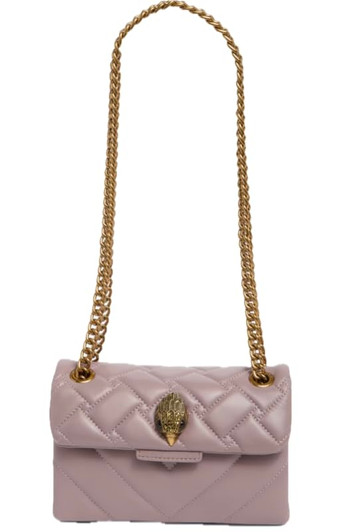 Kurt Geiger London Kensington Mini Quilted Leather Shoulder Crossbody Bag (Light/Pastal Purple)