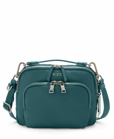TUMI - Voyageur Teghan Crossbody - Women's Compact Everyday Purse with Leather Trim - Lagoon
