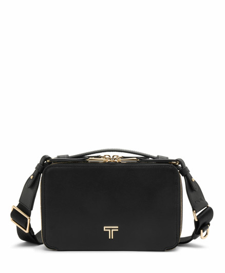 TUMI - Voyageur Myla Crossbody - Stylish Shoulder Bag with Key Leash, Card Pockets & More - Everyday Women's Purse - Black, Light Gold Hardware