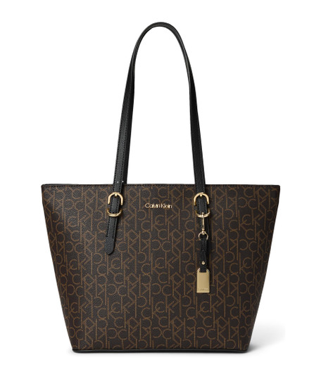 Calvin Klein Serafina Tote, Brown/Khaki/Black