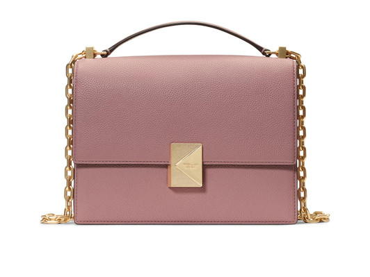 kate spade new york Deco Leather Flap Chain Crossbody, Dusk Rose