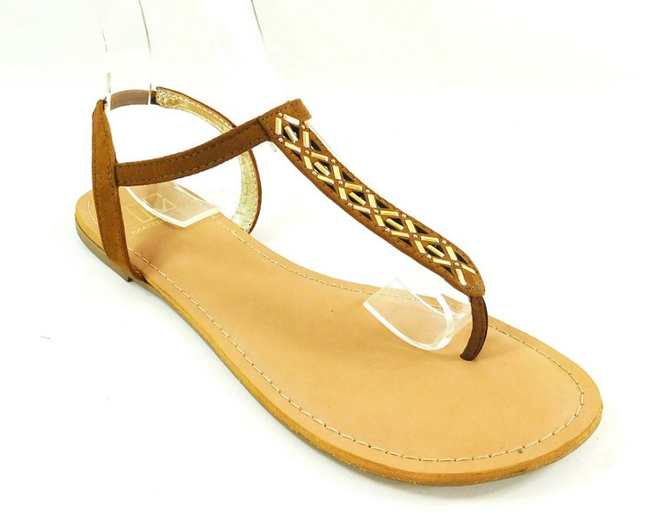 Material Girl Skyler Women Thong Sandals , Brown (12280256-P)