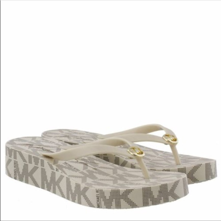 Michael Michael Kors Bedford Women Flip Flop , Silver 9M (15651507-P)