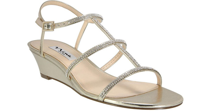 Nina Footwear Floria Women Wedge Sandals , Gold (17718498-P)