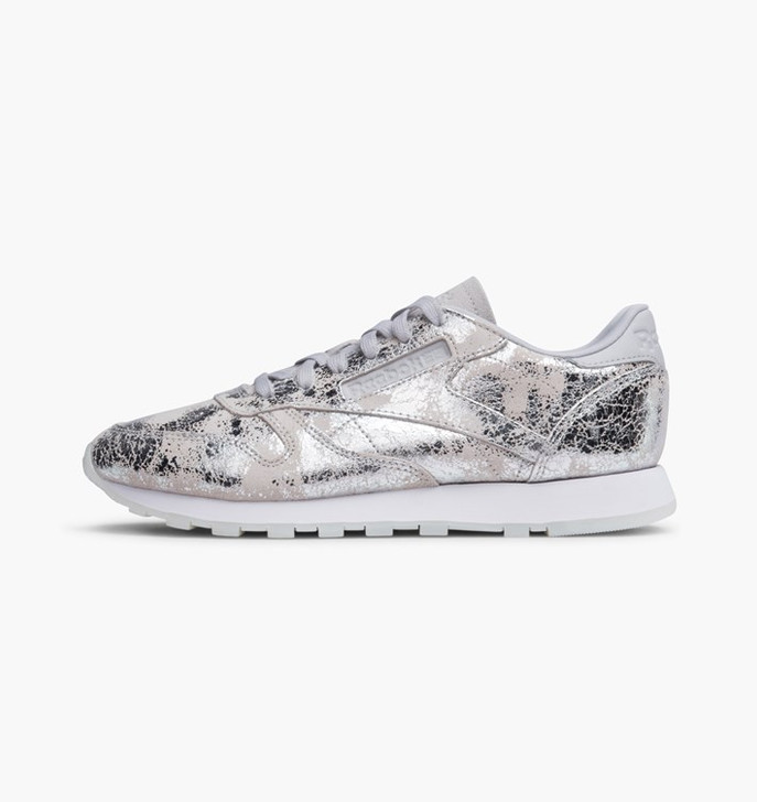 Reebok Classic Leather Textural Women Sneakers (10 M, Silver)(13965648-P)