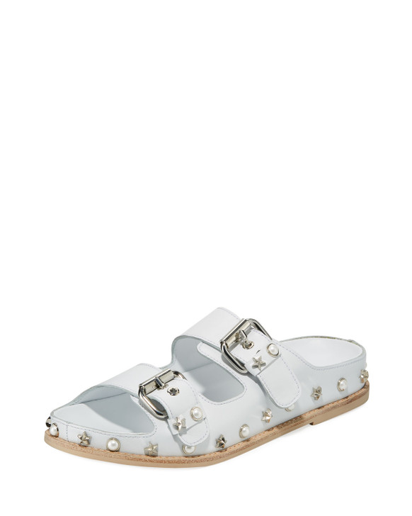 Stuart Weitzman Sandbar Women Slide Sandals , White (17399498-P)