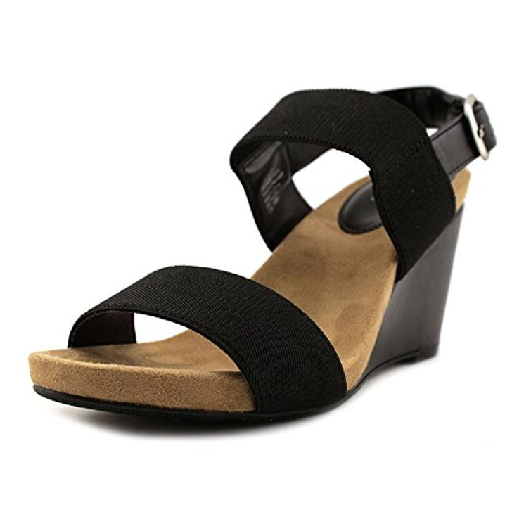 Style & Co Fillipip Women Wedge Sandals , Black (18627297-P)