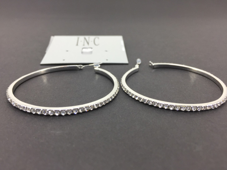 Inc International Concepts Women Crystal Stone Hoop Earrings