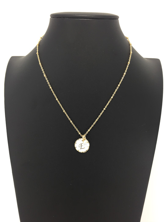 Lonna & Lilly Women Mother Of Pearl & Crystal Initial Pendant Necklace