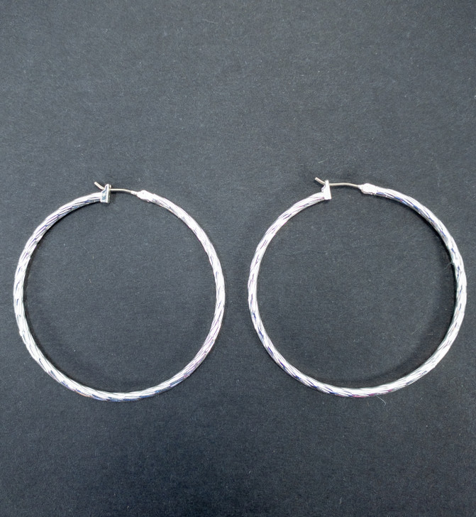 Anne Klein Women Click It Textured Hoop Earrings