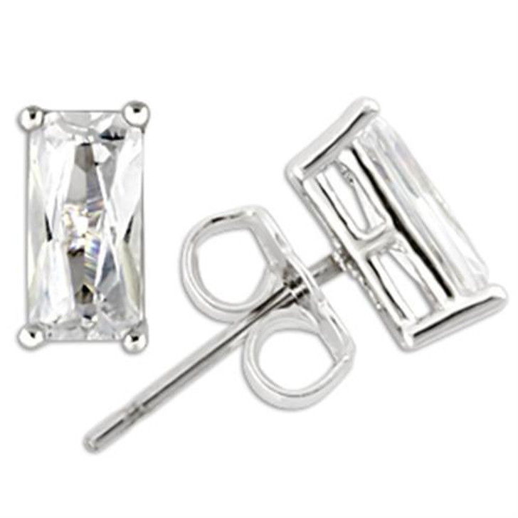 Women 925 Sterling Silver AAA Grade CZ Earrings, (almd-0W162)