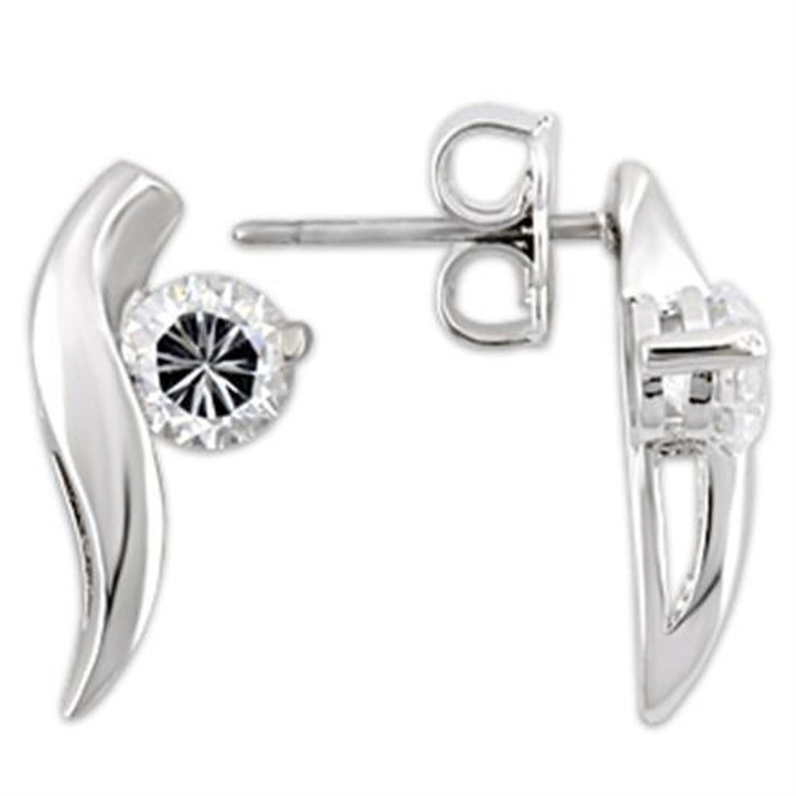 Women 925 Sterling Silver AAA Grade CZ Earrings, (almd-0W177)