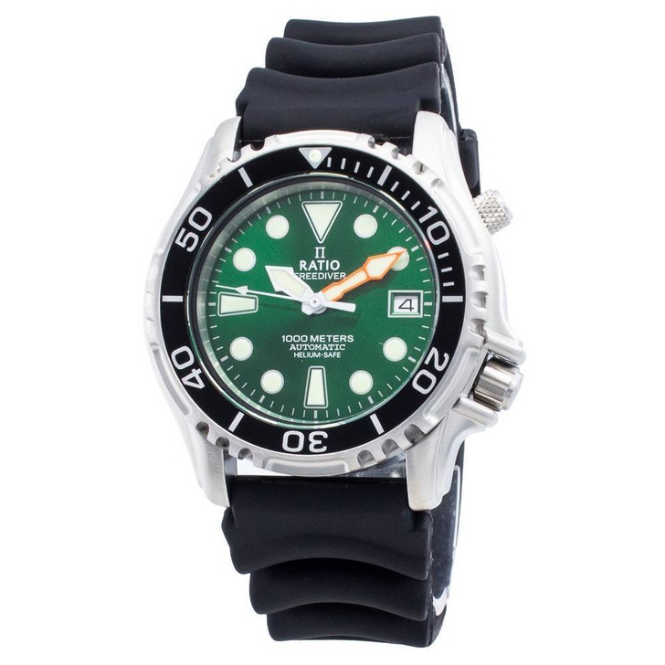 Ratio Free Diver Helium Safe 1000M Stainless Steel Automatic 1066KE20-33VA-GRN Men's Watch