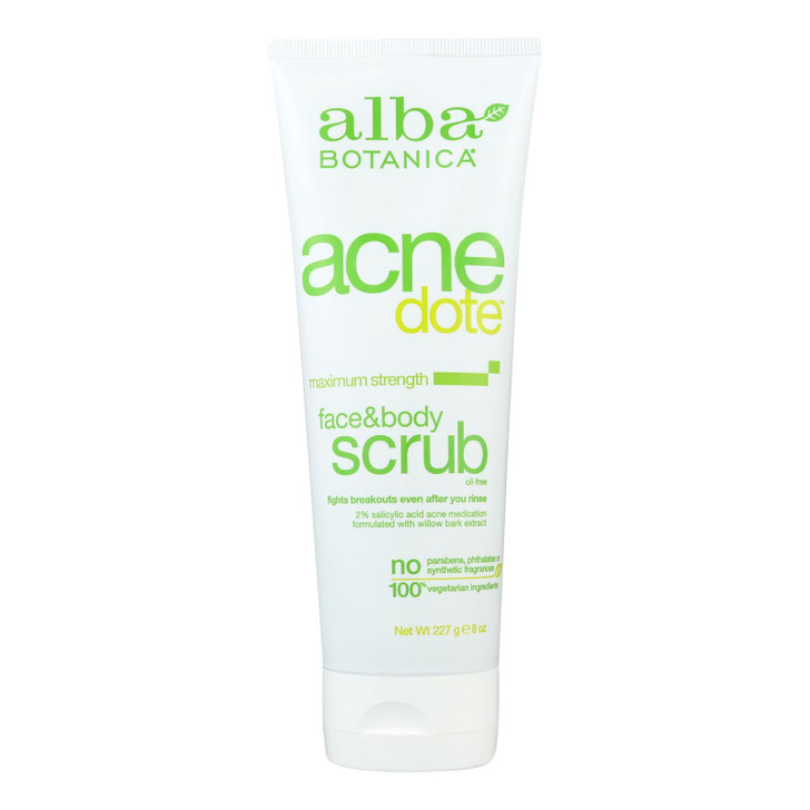 Alba Botanica - Natural Acnedote Face and Body Scrub - 8 fl oz