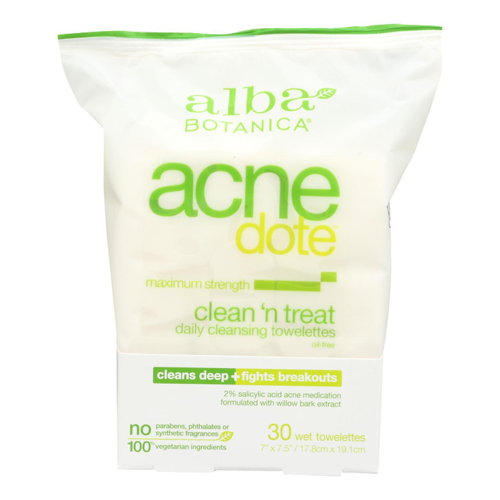 Alba Botanica - Acnedote Clean Treat Towel - 30 Pack