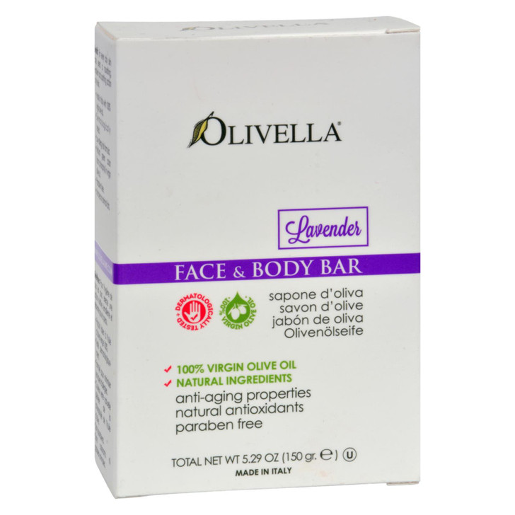 Olivella Face and Body Bar Soap Lavender - 5.29 oz