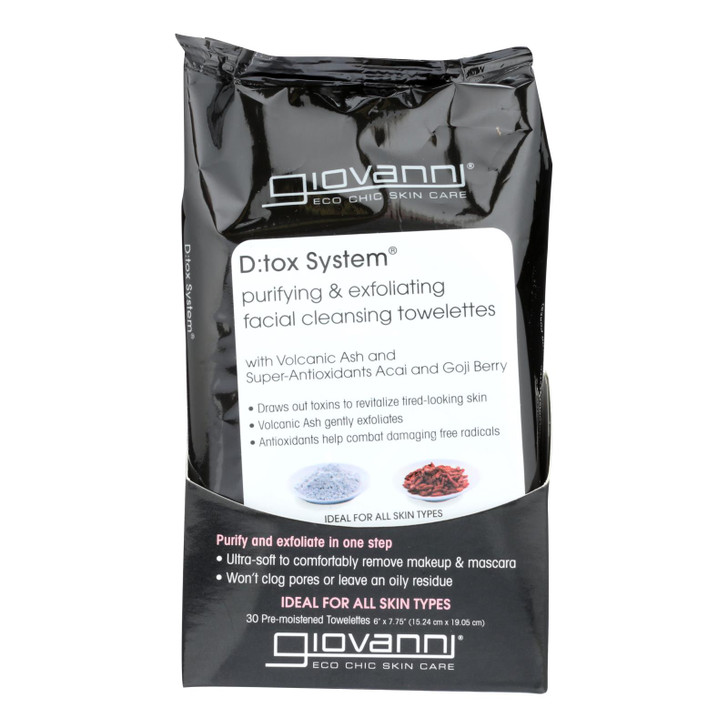 Giovanni D:tox System Facial Cleansing Towelettes - 30 Towelettes
