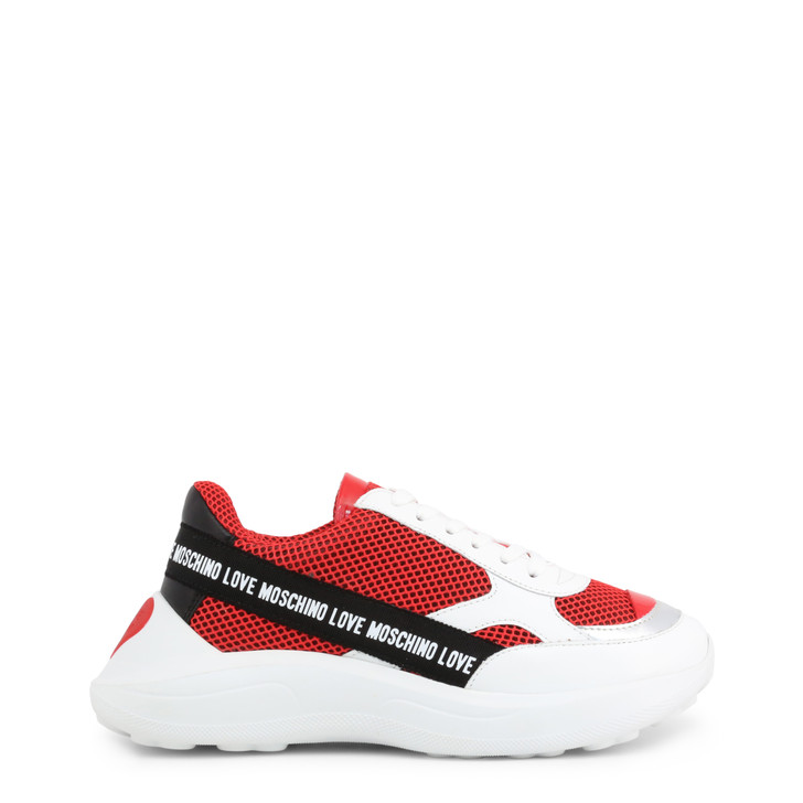 Love Moschino JA15086G1AIP Women Sneakers, White/Red (12942167-P)