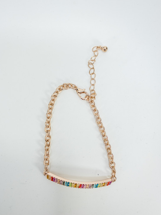 International Concepts Women Multi Color Pave Crystals Chain/Link Bracelet (16541696-P)