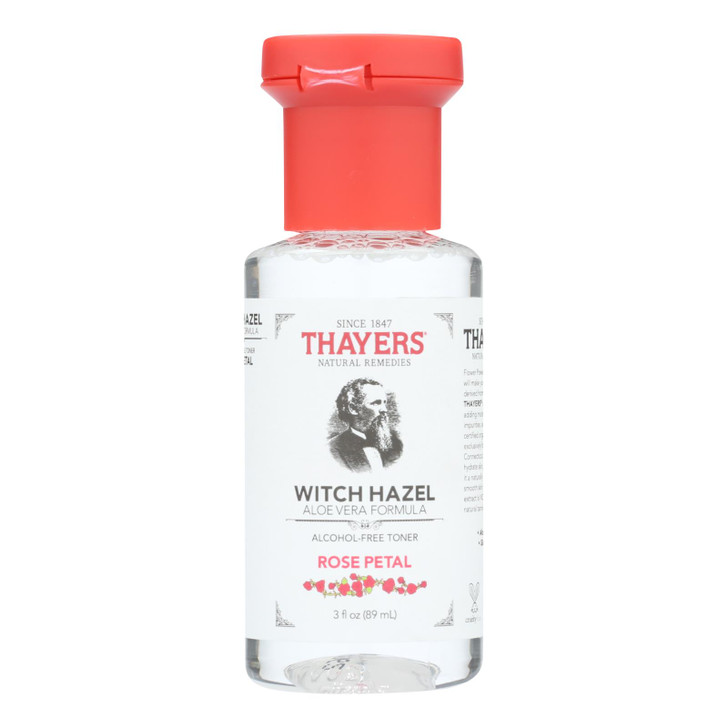 Thayers Witch Hazel - Rose Petal - Alcohol Free - Case of 24 - 3 fl oz
