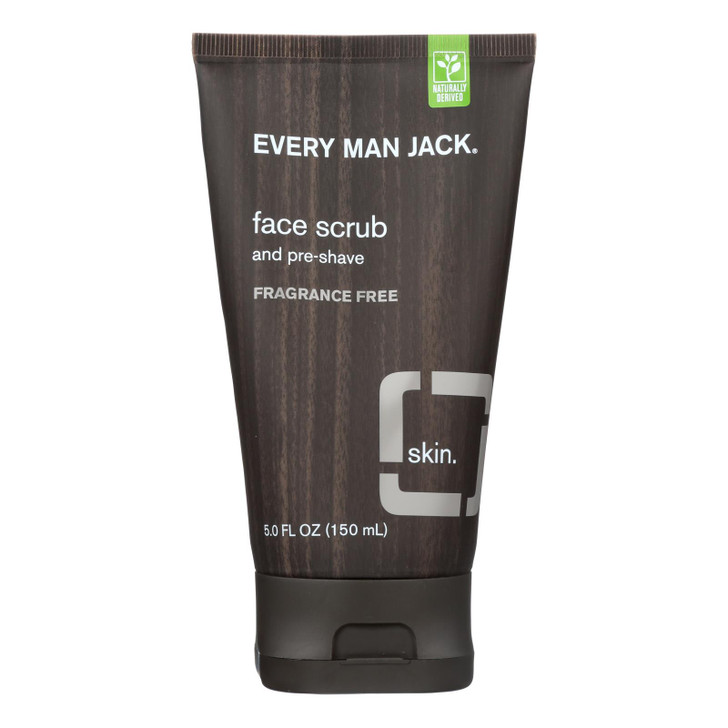 Every Man Jack Face Scrub and Pre Shave - Fragrance Free - 5 oz