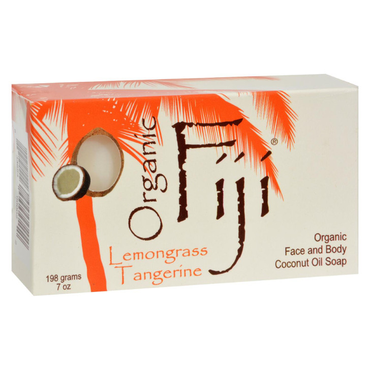 Organic Fiji Organic Face and Body Coconut Oil Soap Lemongrass Tangerine - 7 oz