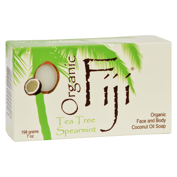 Organic Fiji Organic Face and Body Coconut Oil Soap Tea Tree Spearmint - 7 oz