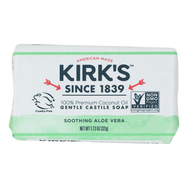 Kirks Natural Bar Soap - Coco Castile - Aloe Vera - Travel Size - 1.13 oz