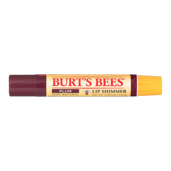 Burts Bees - Lip Shimmer - Plum - Case of 4 - 0.09 oz