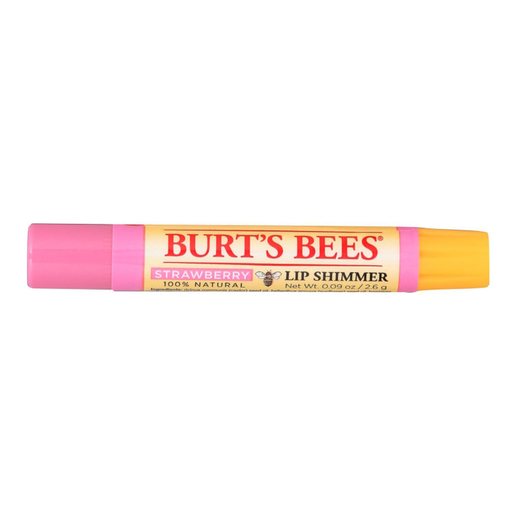 Burts Bees - Lip Shimmer - Strawberry - Case of 4 - 0.09 oz