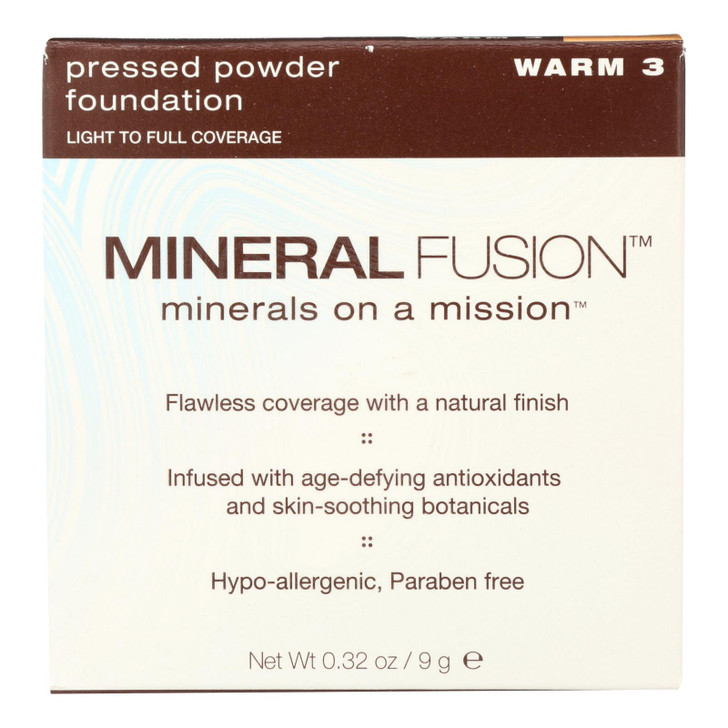 Mineral Fusion - Pressed Powder Foundation - Warm 3 - 0.32 oz.