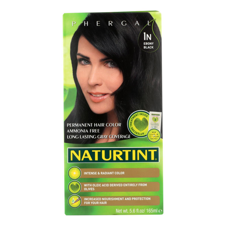 Naturtint Hair Color - Permanent - 1N - Ebony Black - 5.28 oz