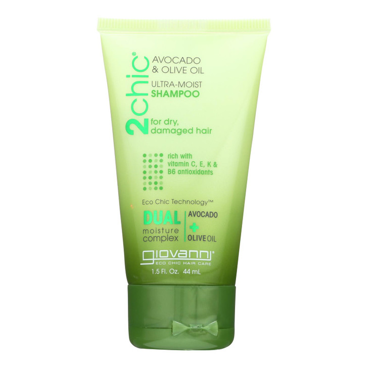 Giovanni Hair Care Products Shampoo - 2Chic Ultra-Moist Shampoo With Avocado and Olive Oil - Case of 12 - 1.5 fl oz.